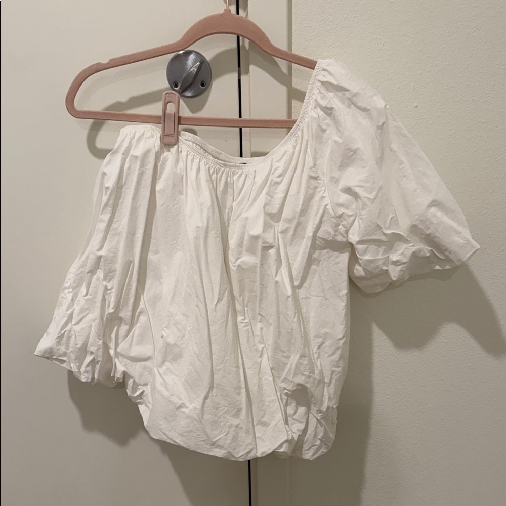 Zara White Off-Shoulder Blouse